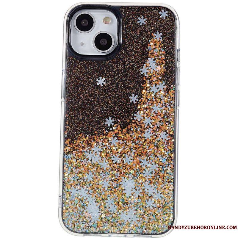 Coque iPhone 14 Paillettes Flocons