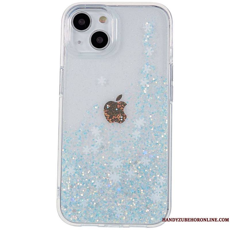 Coque iPhone 14 Paillettes Flocons