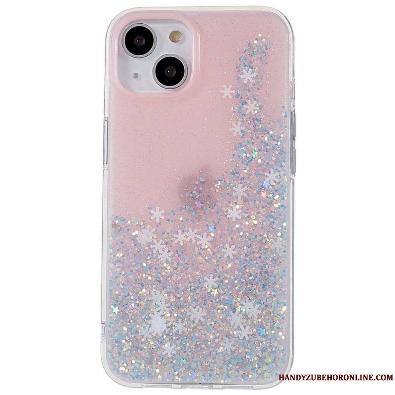 Coque iPhone 14 Paillettes Flocons