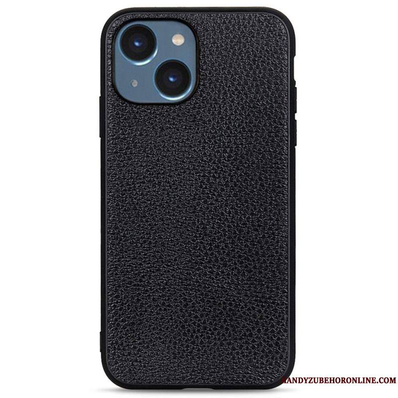 Coque iPhone 14 Plus Cuir Litchi Véritable