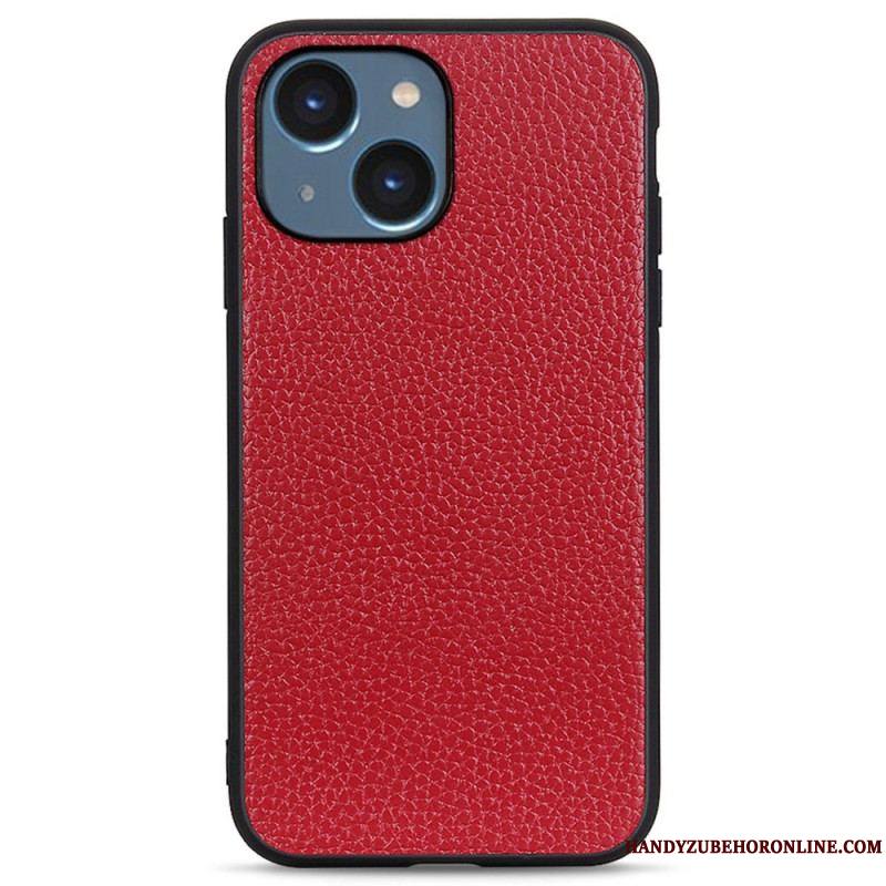 Coque iPhone 14 Plus Cuir Litchi Véritable