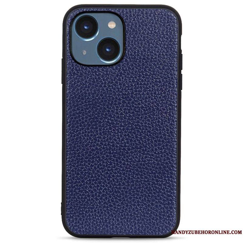 Coque iPhone 14 Plus Cuir Litchi Véritable