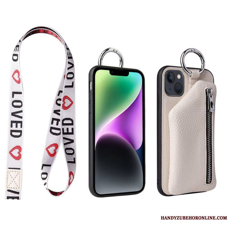 Coque iPhone 14 Plus Porte-Cartes dÉtachable avec Fermeture Éclaire