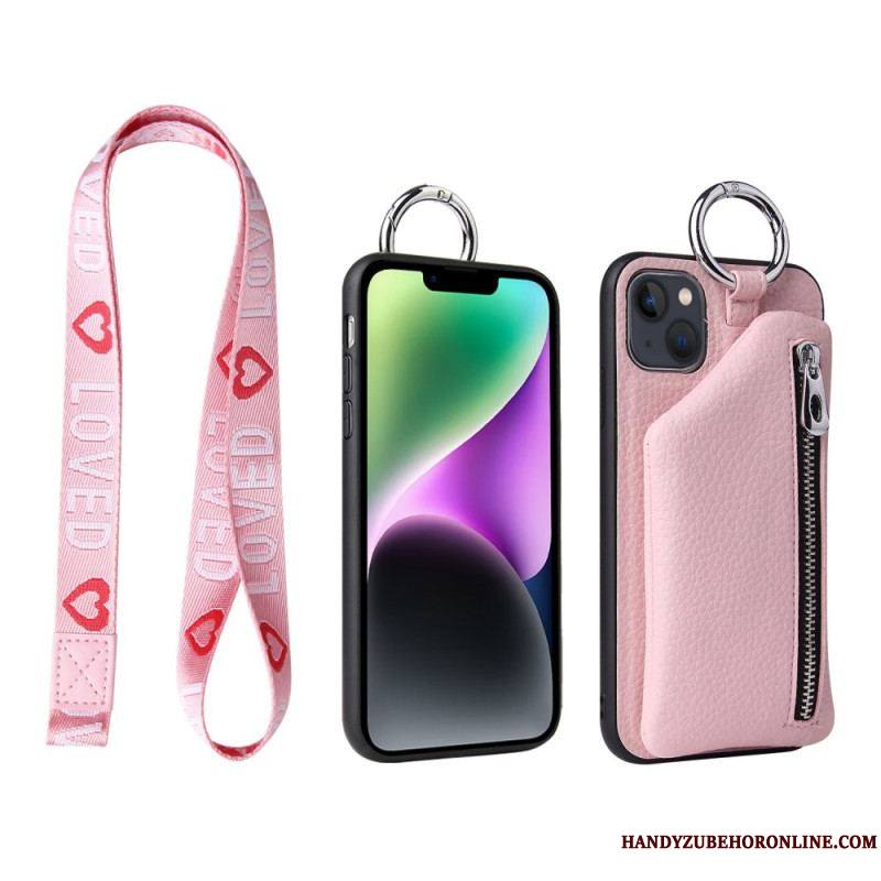 Coque iPhone 14 Plus Porte-Cartes dÉtachable avec Fermeture Éclaire