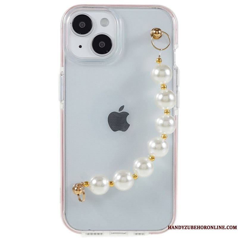 Coque iPhone 14 Plus Silicone Bracelet Perles