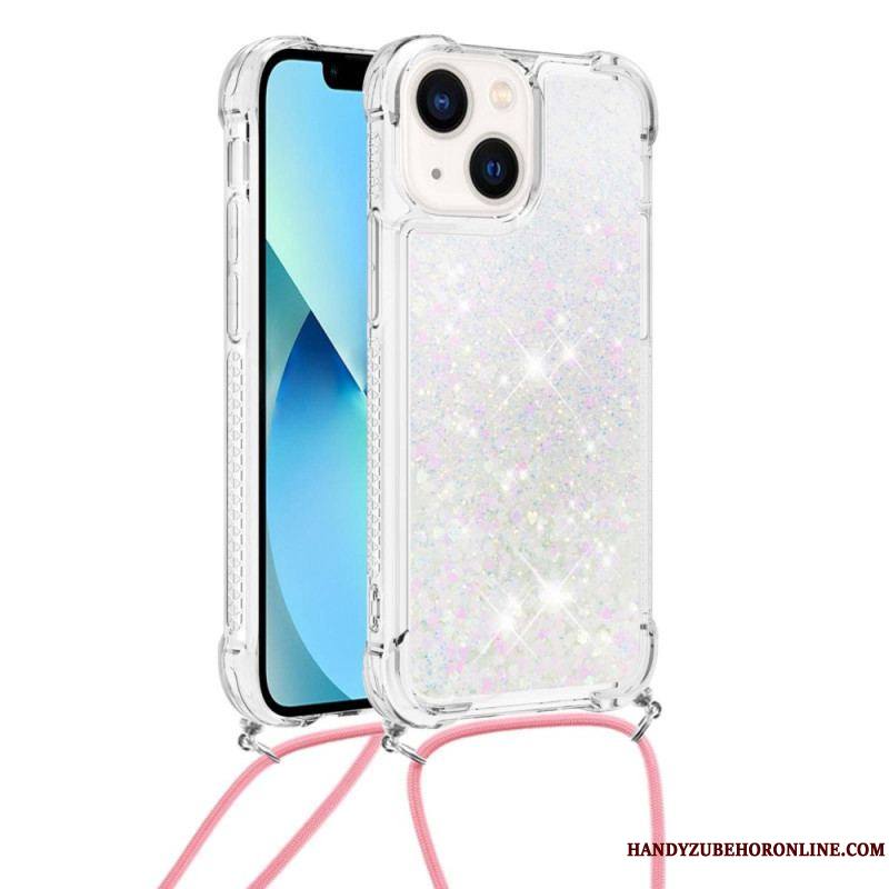 Coque iPhone 14 Plus à Cordon Paillettes