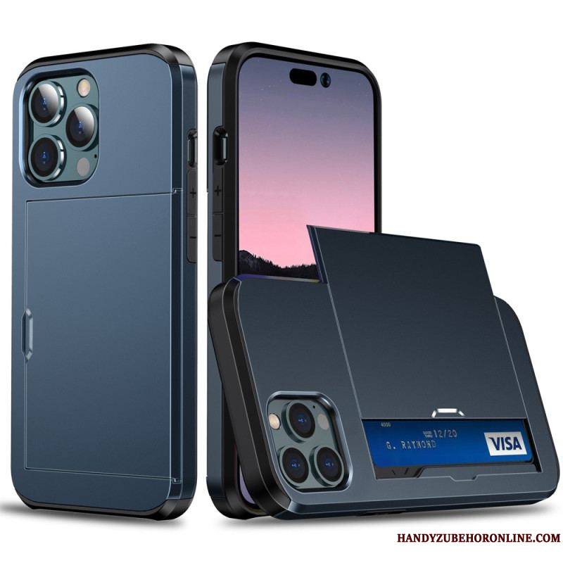 Coque iPhone 14 Pro Max Deux Porte-Cartes à Glissière