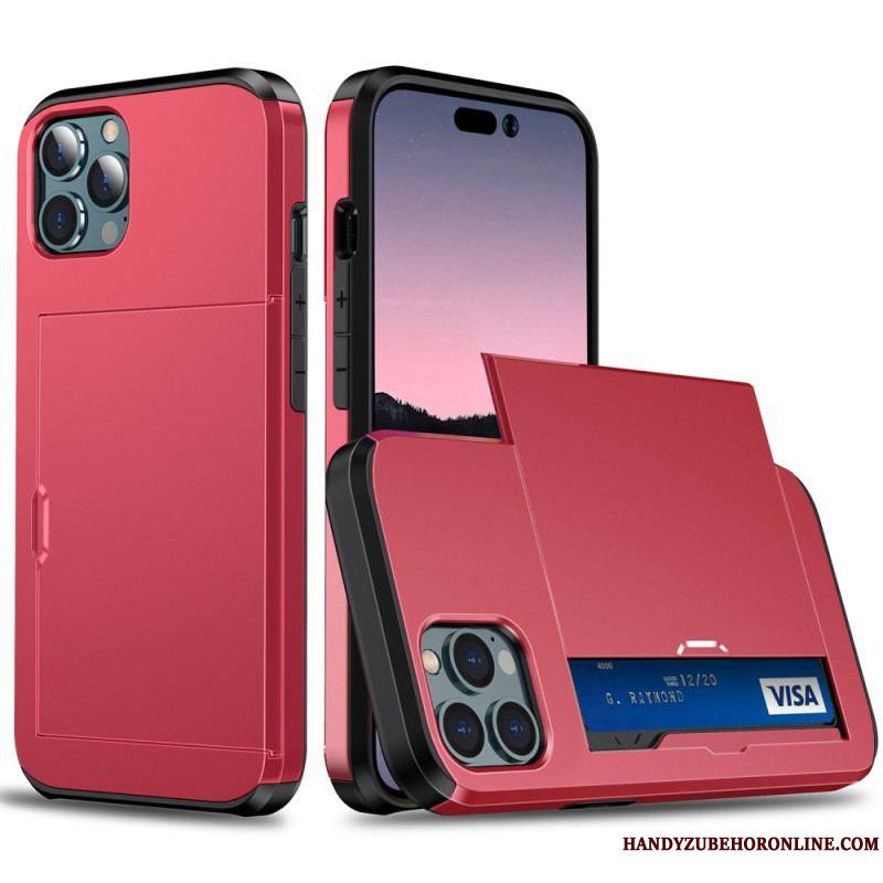 Coque iPhone 14 Pro Max Deux Porte-Cartes à Glissière