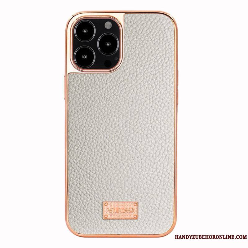 Coque iPhone 14 Pro Max Simili Cuir Litchi VIETAO