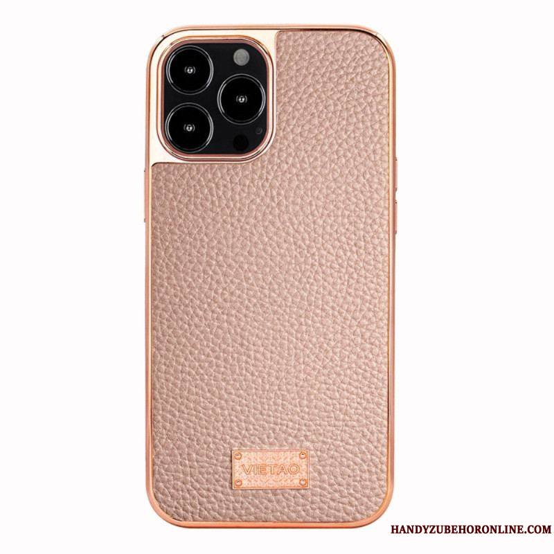 Coque iPhone 14 Pro Max Simili Cuir Litchi VIETAO