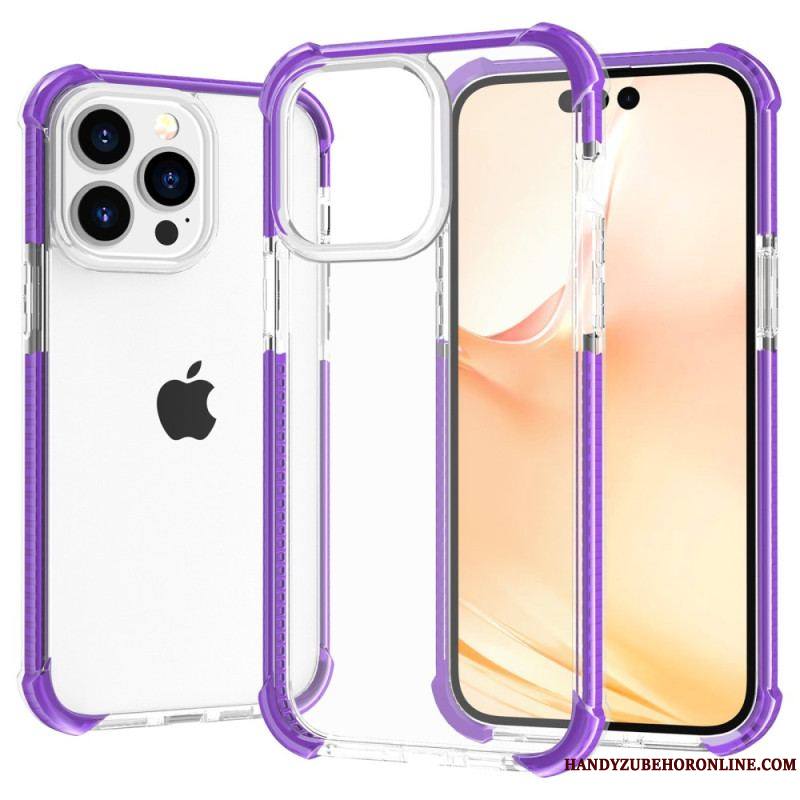 Coque iPhone 14 Pro Max Transparente Rebords Colorés