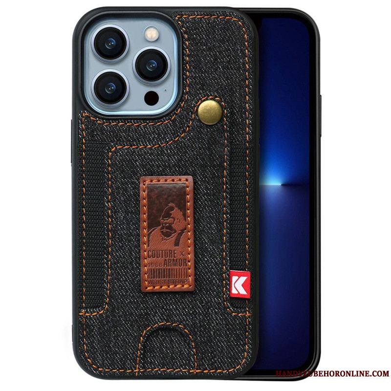 Coque iPhone 14 Pro Porte-Cartes et Sangle Jeans