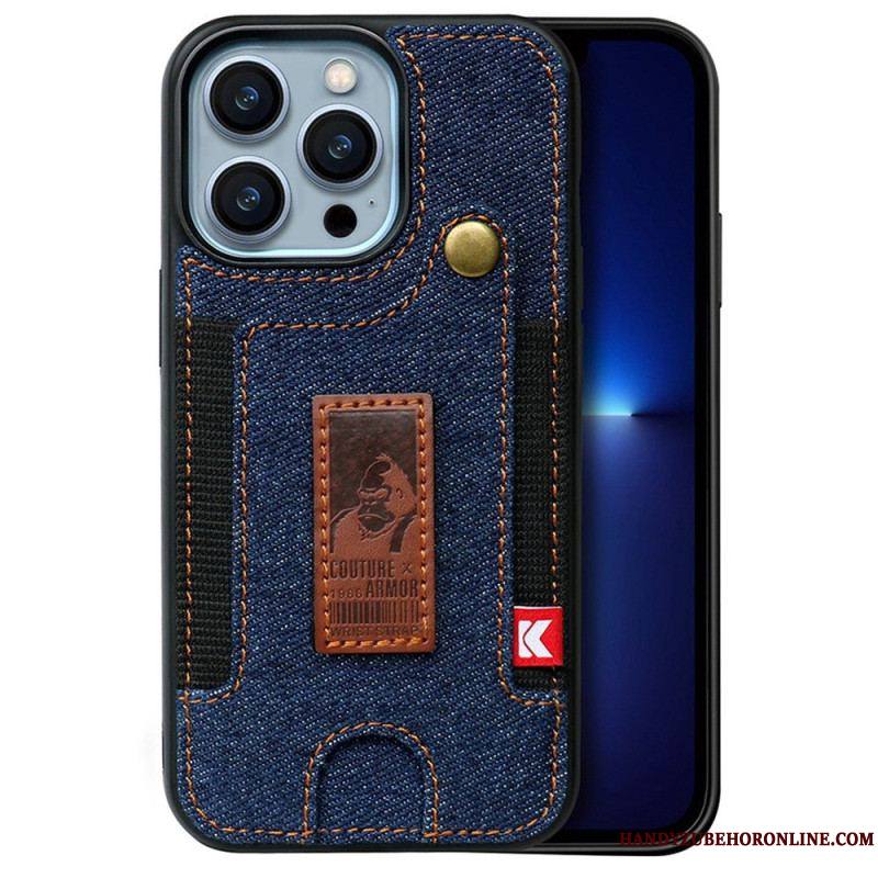 Coque iPhone 14 Pro Porte-Cartes et Sangle Jeans