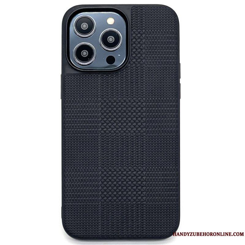 Coque iPhone 14 Pro Simili Cuir Croisé