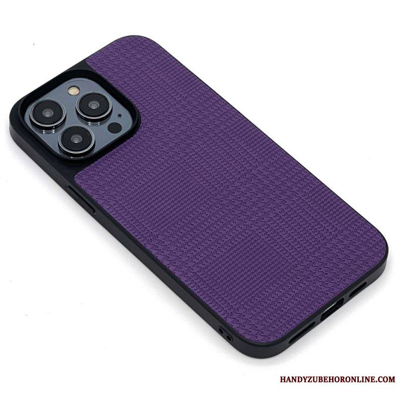 Coque iPhone 14 Pro Simili Cuir Croisé