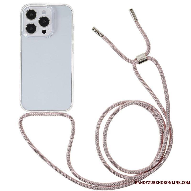 Coque iPhone 14 Pro Transparente avec Cordon Coloré