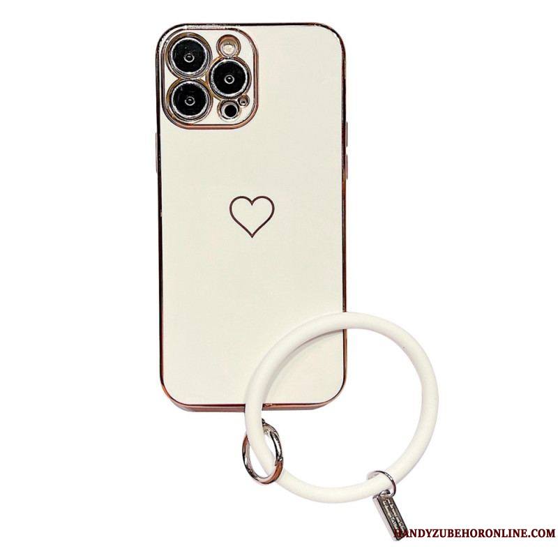 Coque iPhone 14 Pro avec Anneau Coeur