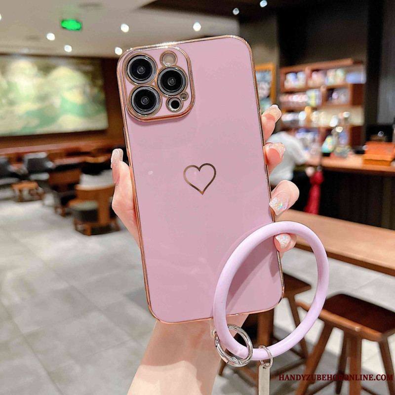 Coque iPhone 14 Pro avec Anneau Coeur