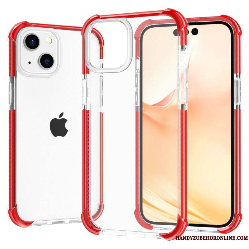 Coque iPhone 14 Transparente Rebords Colorés