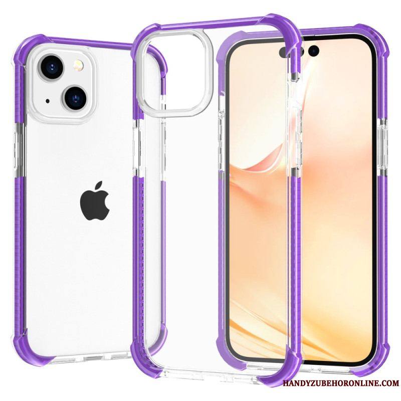 Coque iPhone 14 Transparente Rebords Colorés