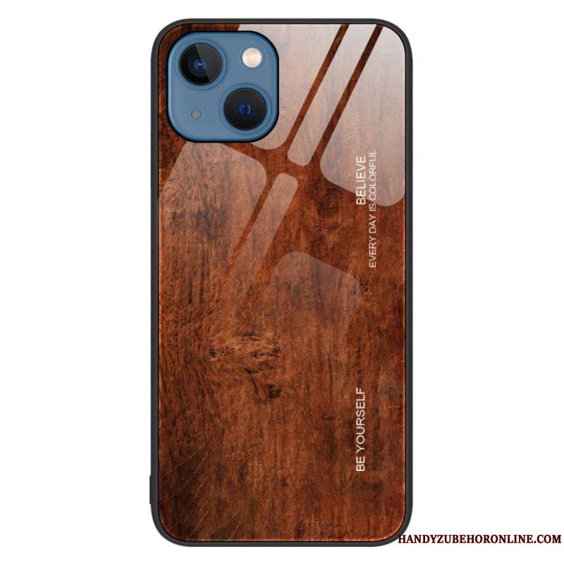 Coque iPhone 14 Verre Trempé Design Bois