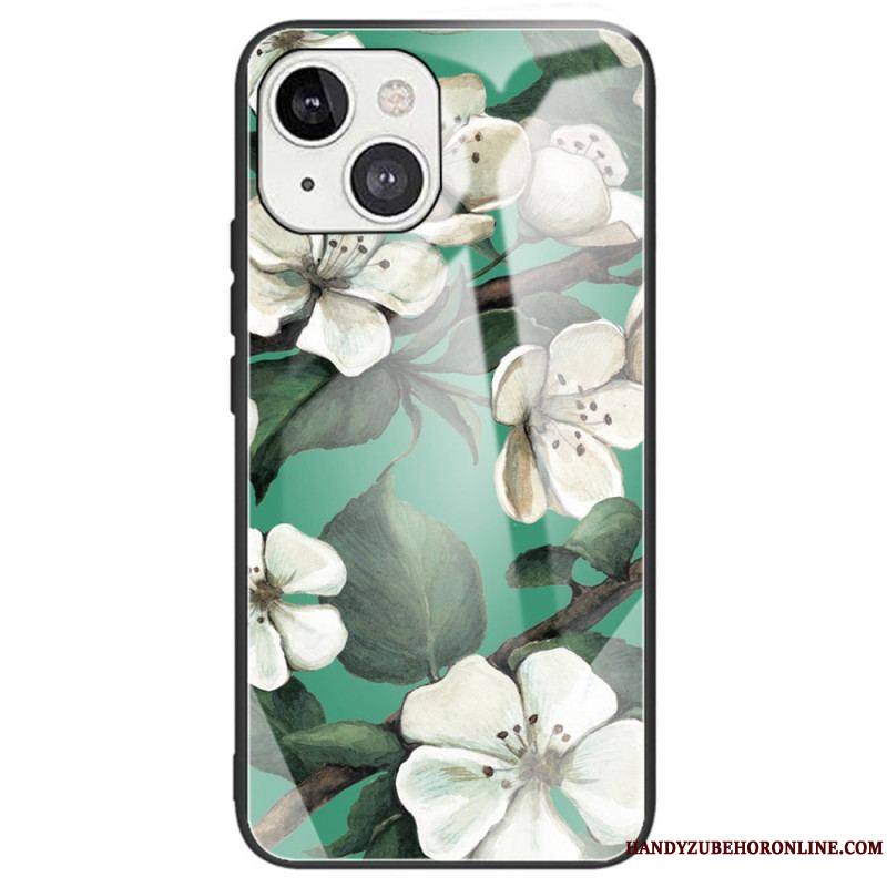 Coque iPhone 14 Verre Trempé Fleurs