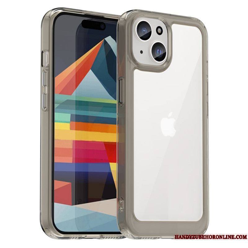 Coque iPhone 15 Plus Dos Acrylique et Rebords Silicone