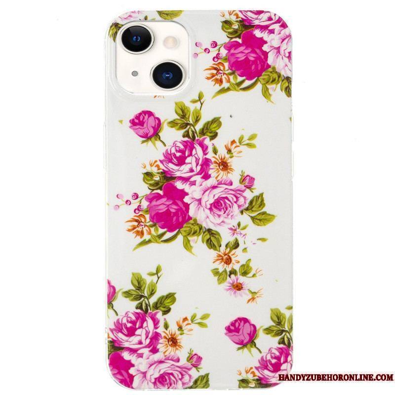 Coque iPhone 15 Plus Fluorescente Fleurs