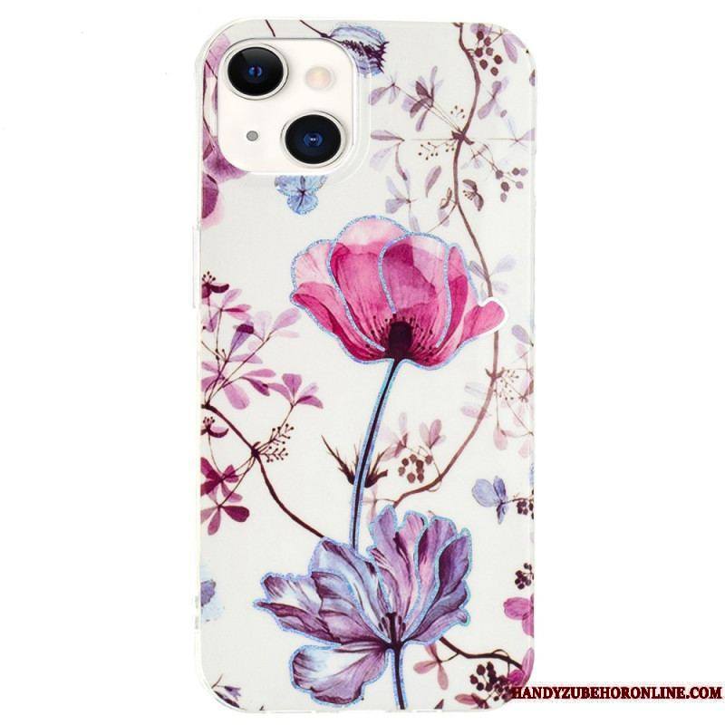 Coque iPhone 15 Plus Marbre Floral