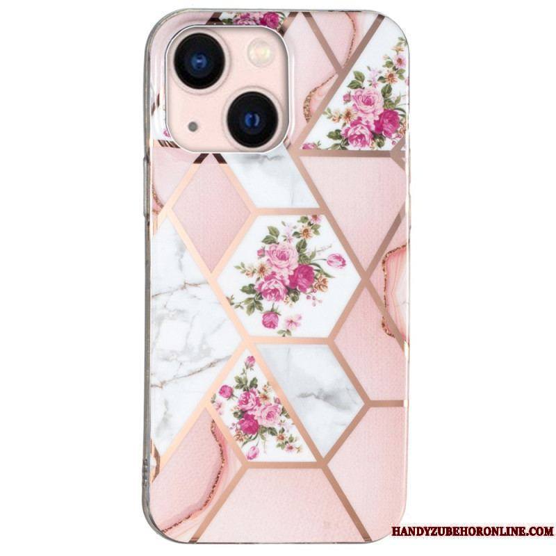 Coque iPhone 15 Plus Marbre Floral