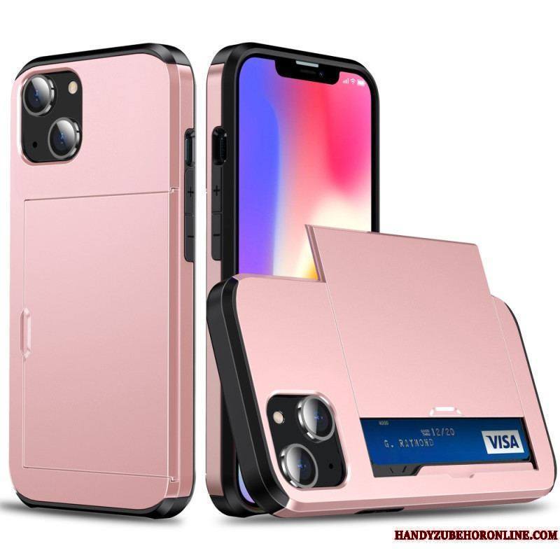 Coque iPhone 15 Plus Porte-Cartes Intégré Effet Métal