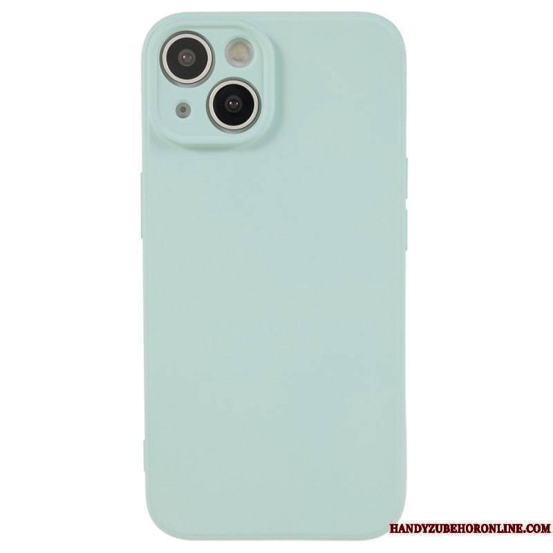 Coque iPhone 15 Plus Silicone Pastel et Microfibre