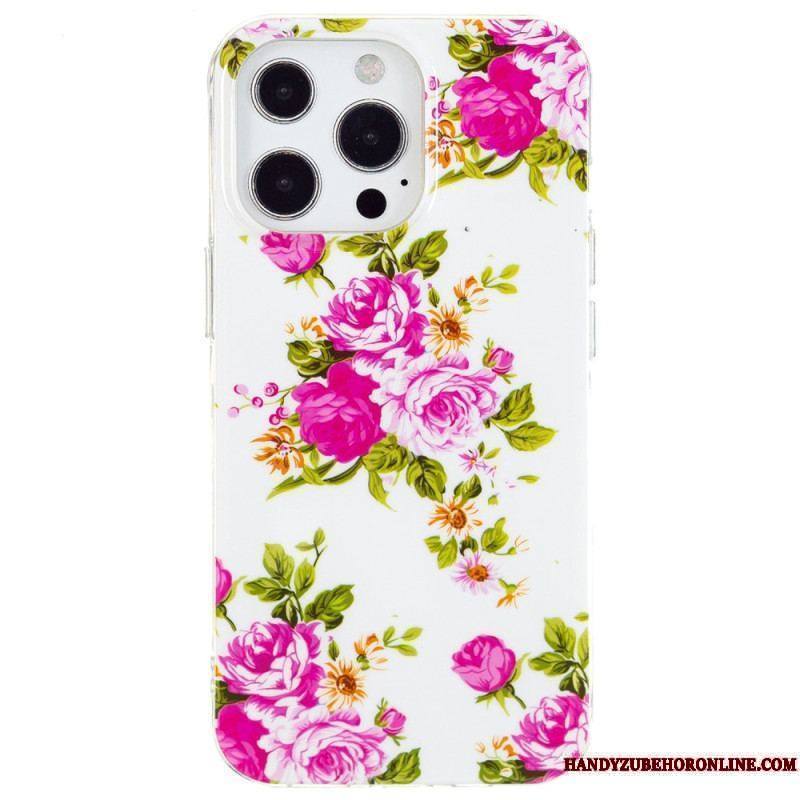 Coque iPhone 15 Pro Fluorescente Fleurs