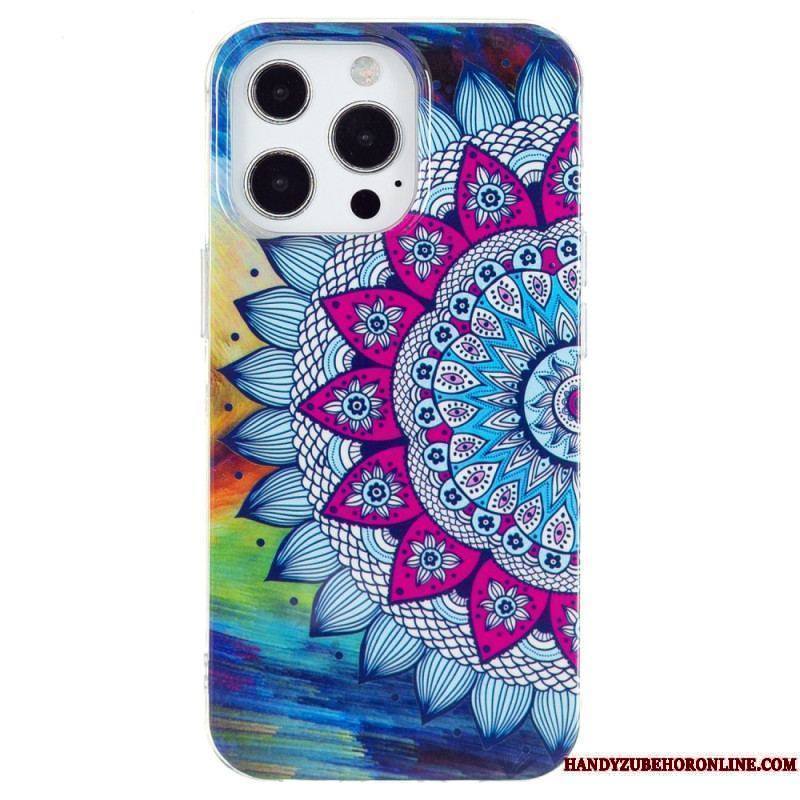 Coque iPhone 15 Pro Fluorescente Mandala