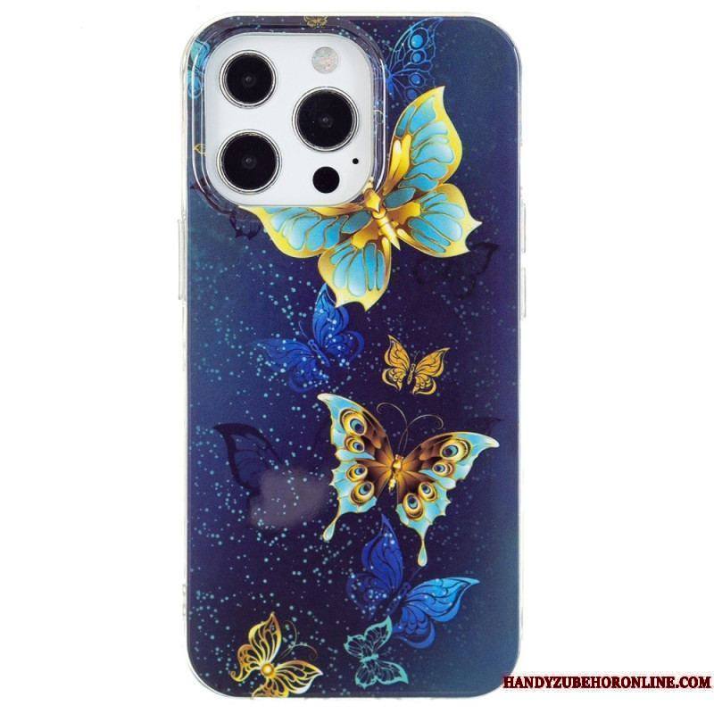 Coque iPhone 15 Pro Fluorescente Papillons