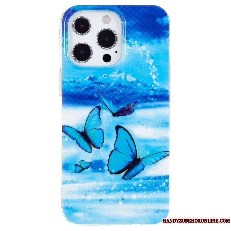 Coque iPhone 15 Pro Fluorescente Papillons