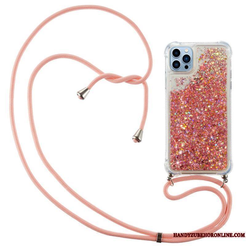 Coque iPhone 15 Pro Max à Cordon Paillettes