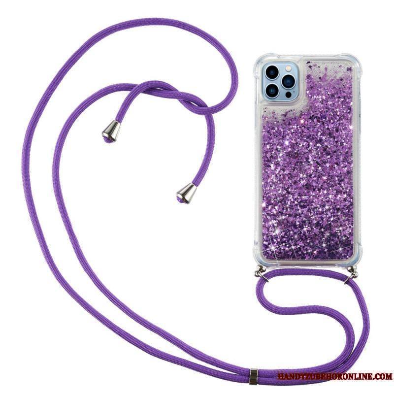 Coque iPhone 15 Pro Max à Cordon Paillettes