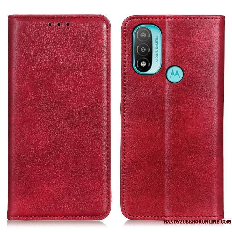 Flip Cover Moto E40 / E30 / E20 Cuir Fendu Texturé