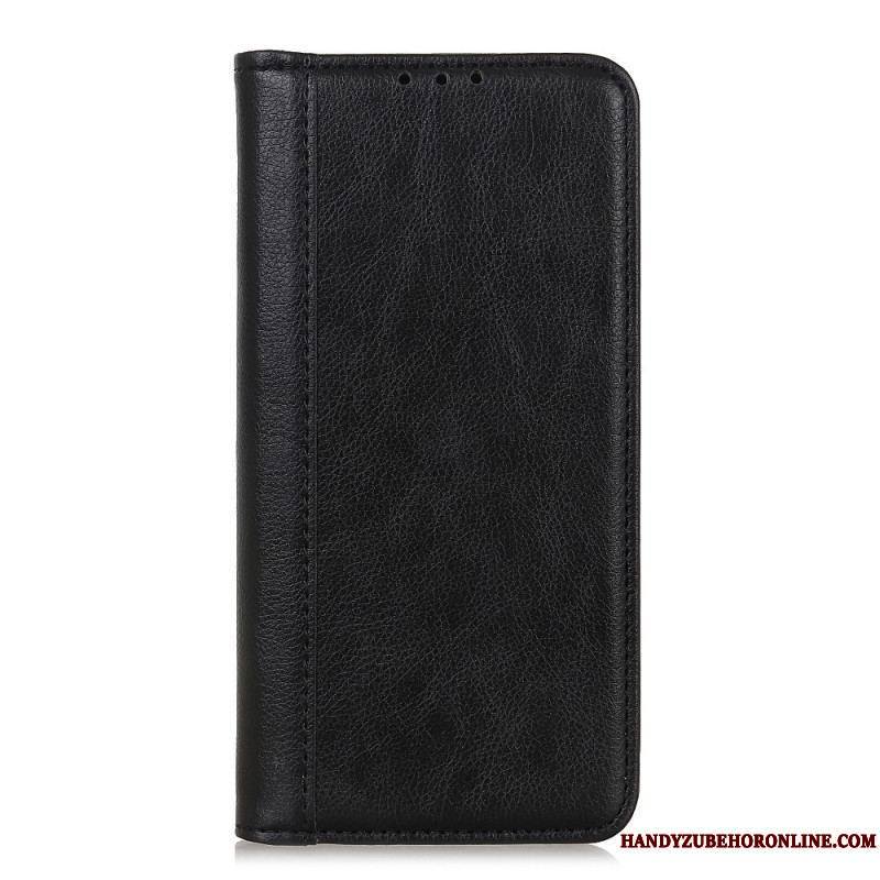 Flip Cover Moto E40 / E30 / E20 Cuir Litchi Fendu Élégance