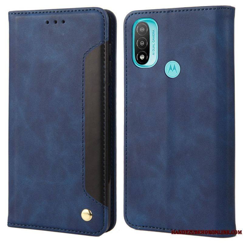 Flip Cover Moto E40 / E30 / E20 Effet Cuir Business Bicolore