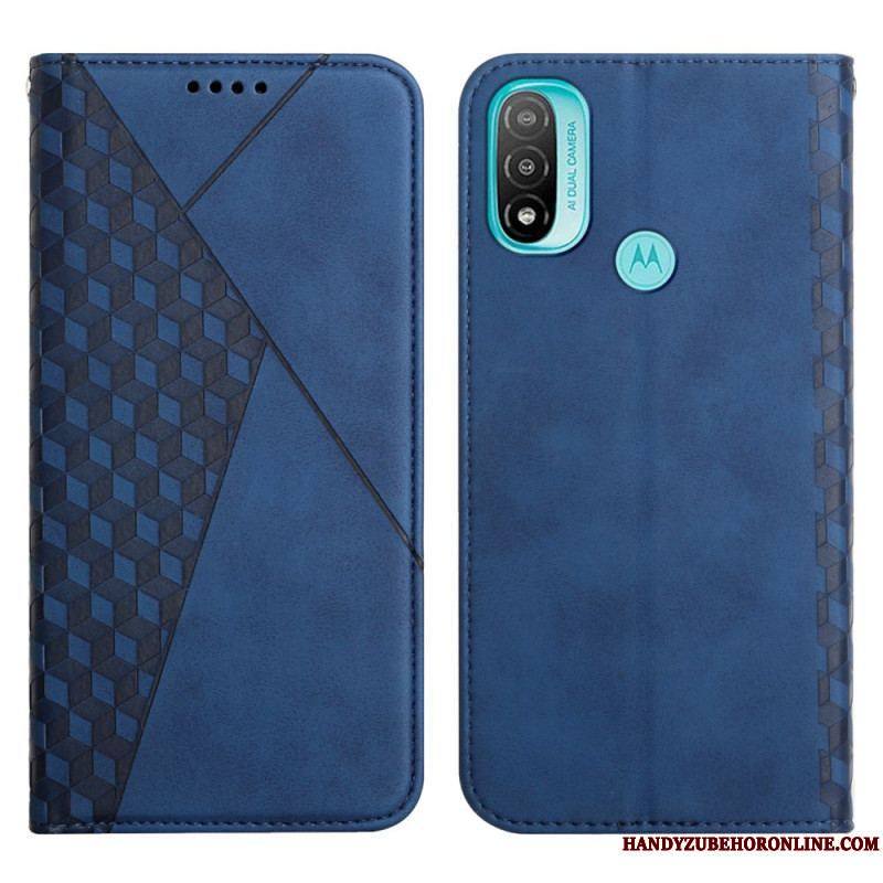 Flip Cover Moto E40 / E30 / E20 Effet Cuir Géo