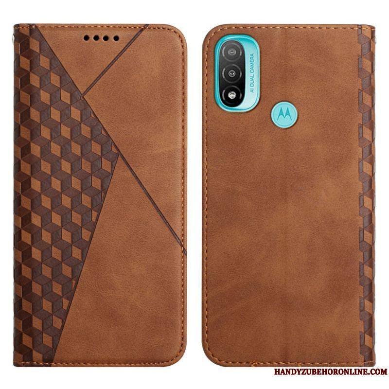 Flip Cover Moto E40 / E30 / E20 Effet Cuir Géo