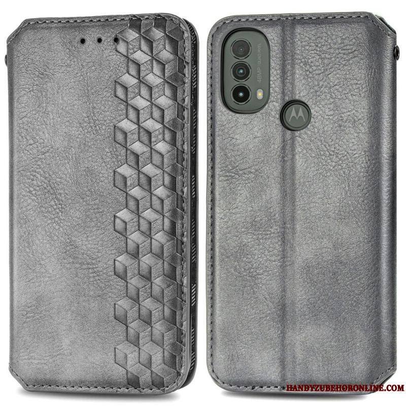 Flip Cover Moto E40 / E30 / E20 Effet Cuir Texture Diamant