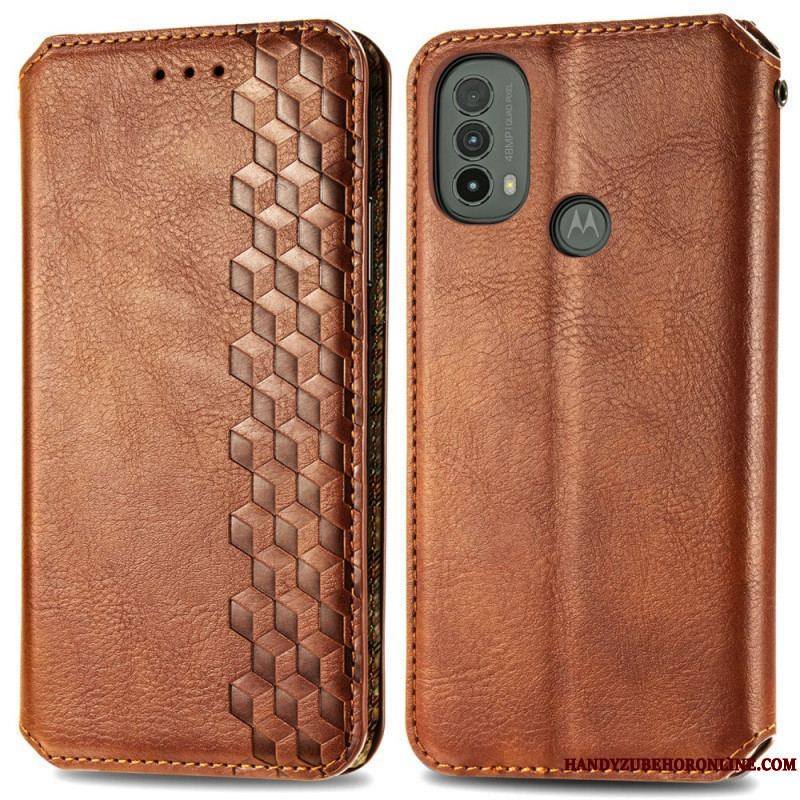 Flip Cover Moto E40 / E30 / E20 Effet Cuir Texture Diamant