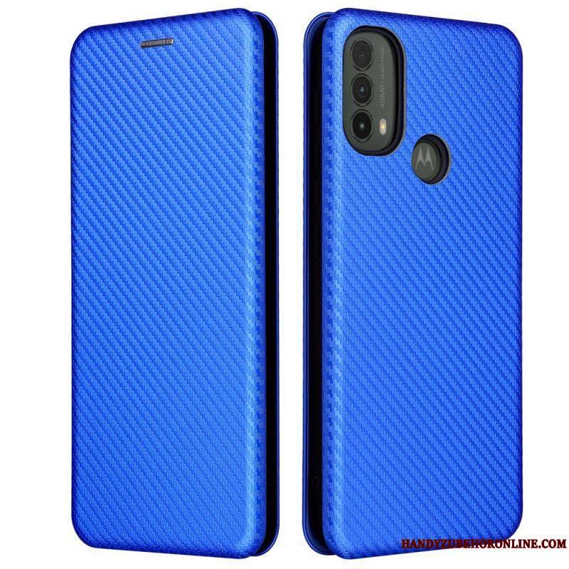 Flip Cover Moto E40 / E30 / E20 Fibre Carbone