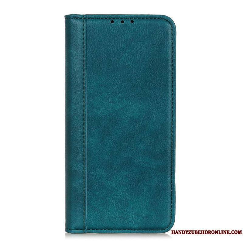 Flip Cover Moto G200 5G Version Cuir Litchi Fendu