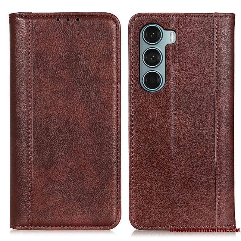 Flip Cover Moto G200 5G Version Cuir Litchi Fendu