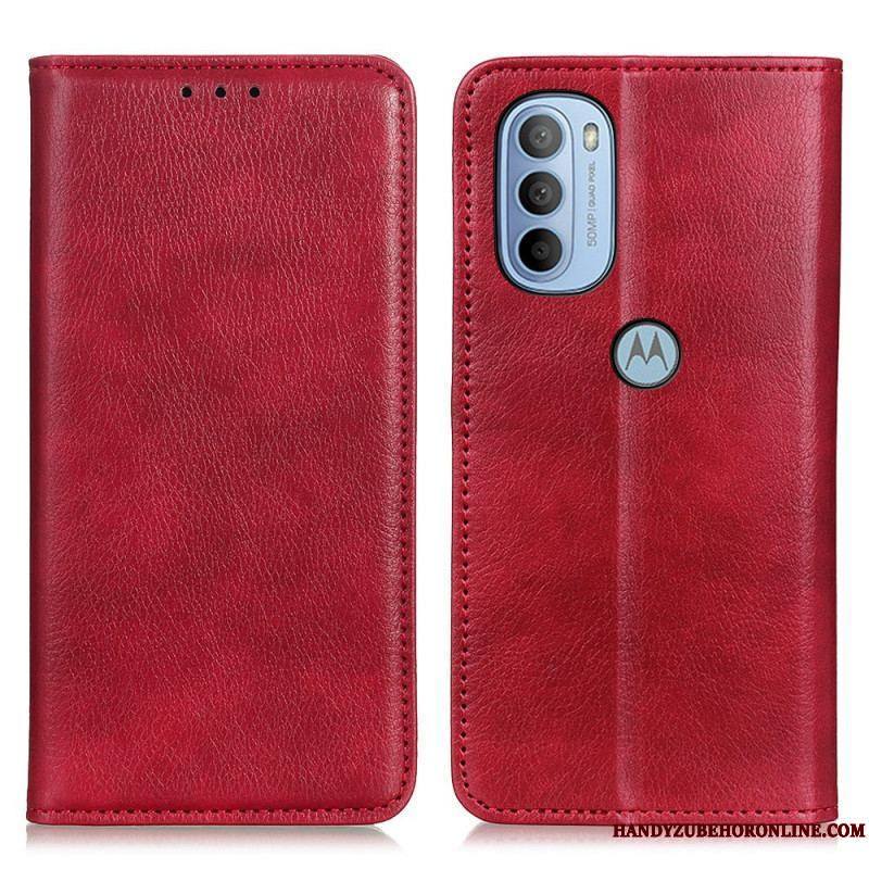 Flip Cover Moto G41 / G31 Cuir Fendu Mat