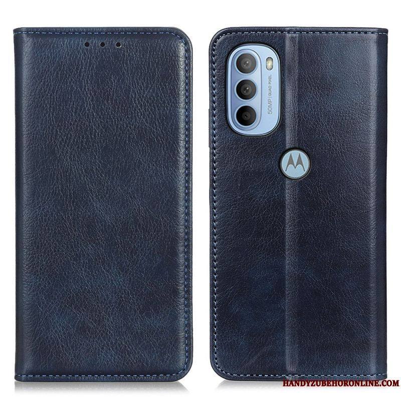 Flip Cover Moto G41 / G31 Cuir Fendu Mat